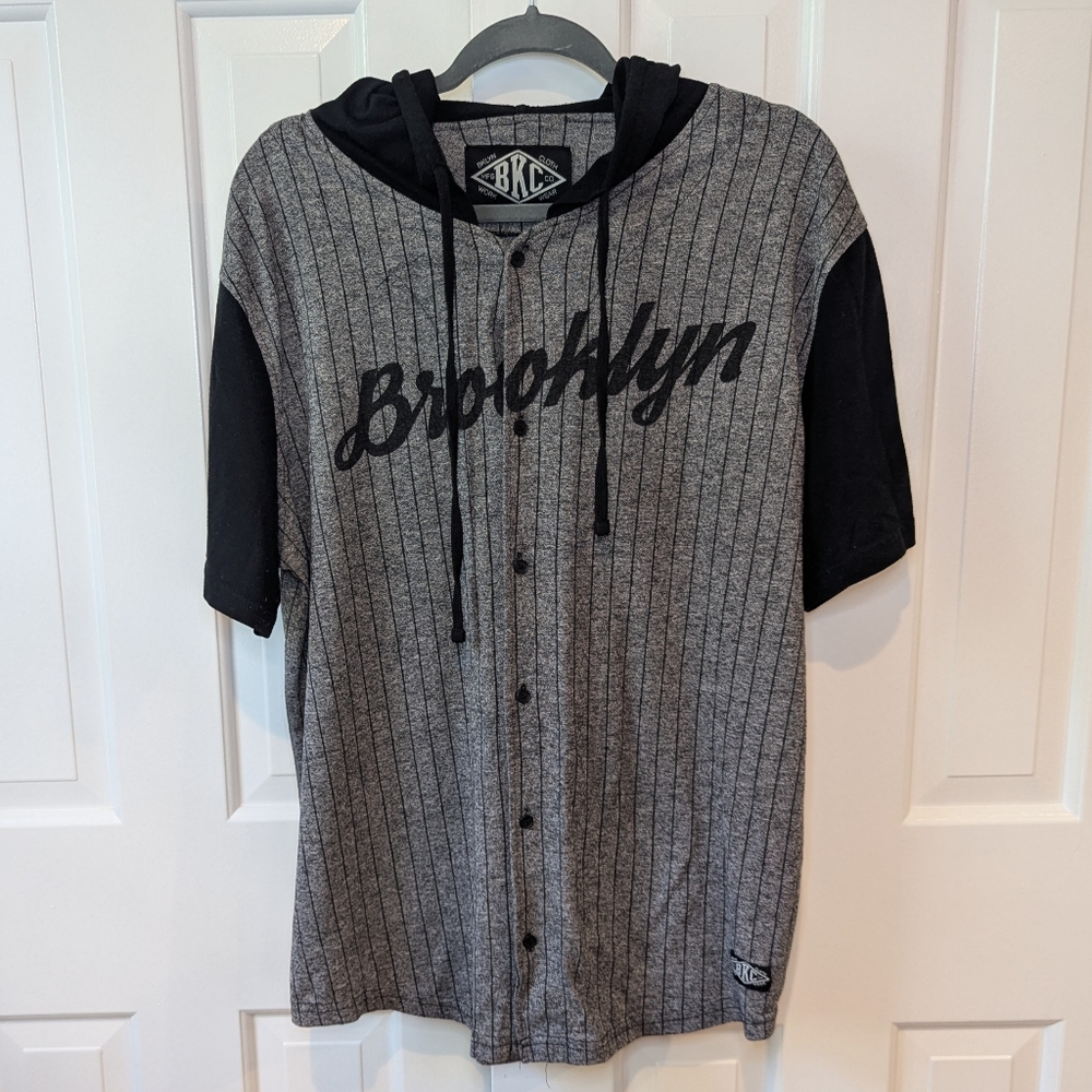 BKC Mens Shirt XL Button Up Brooklyn‎ Hooded Gray